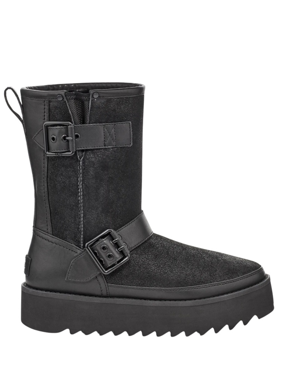 UGG Women's Classic Rebel Biker Short Boot in Black Sz. 10 NEW
